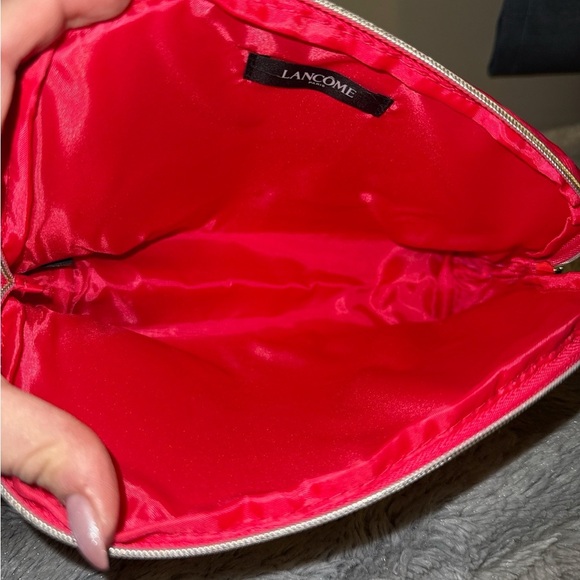 Lancome Paris Small Cosmetic Bag Hot Pink Floral Design Zip Fairycore Romantic - Picture 3 of 7